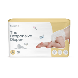 Panolin diapers packaging with a baby's foot and text on a white background