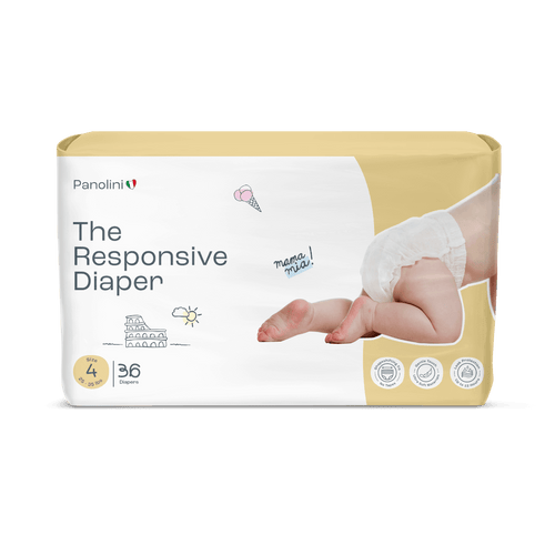 Panolin diapers packaging with a baby's foot and text on a white background #size4(25-35lbs)