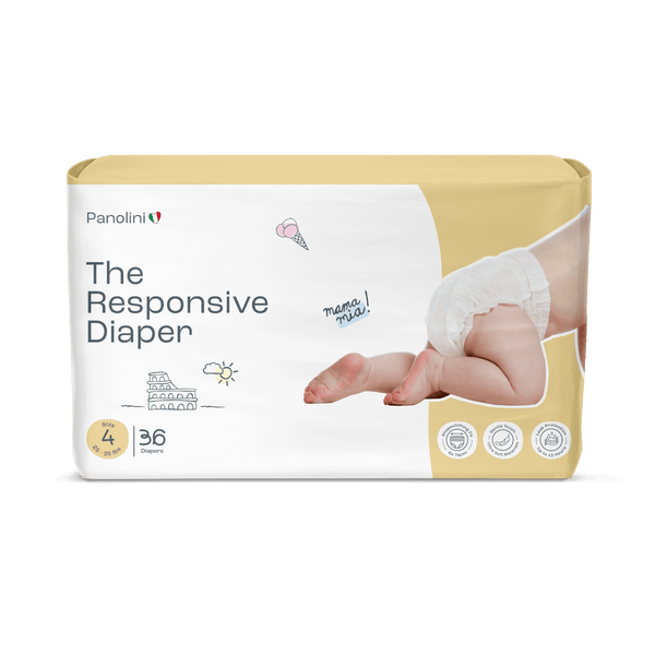 Panolin diapers packaging with a baby's foot and text on a white background